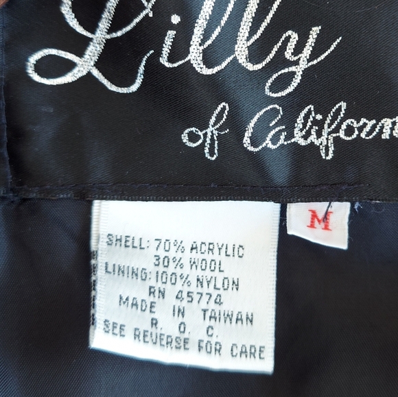 Vintage Lilly of California Wool Blend Heavy Cardigan Sweater - Picture 7 of 8